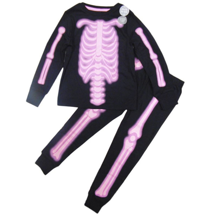 Picture of GX448: KIDS HALLOWEEN GLOW IN THE DARK SKELETON 2-PIECE SET